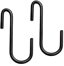 S Hooks Heavy Duty - Stainless Steel S Hooks for Hanging Pots and Pans, S Shaped Hooks for Clothes, Plants, Kitchen Utensils, 3.3 inches (J Black, Pack 20)